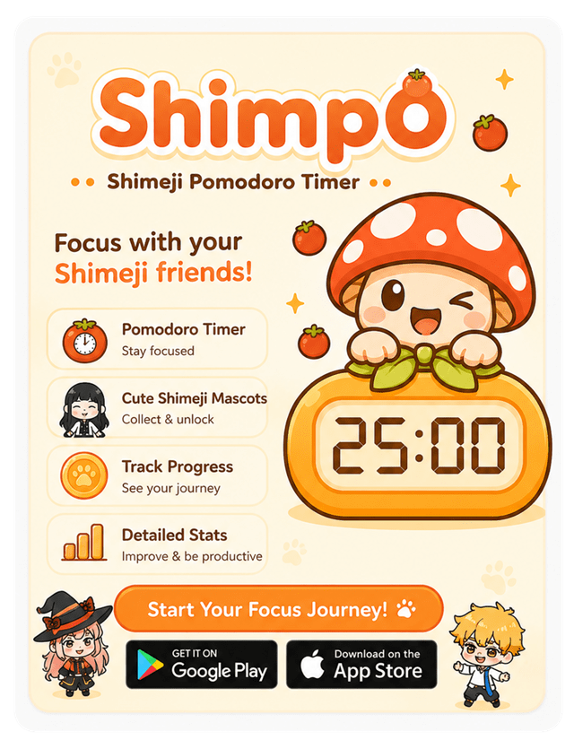 Shimpo — Shimeji Pomodoro Timer